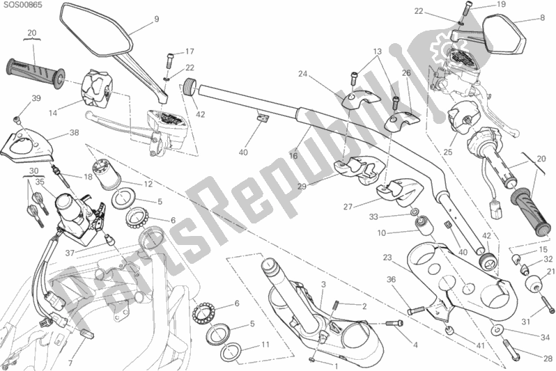 Wszystkie części do Kierownica Ducati Diavel Xdiavel Sport Pack Brasil 1260 2017